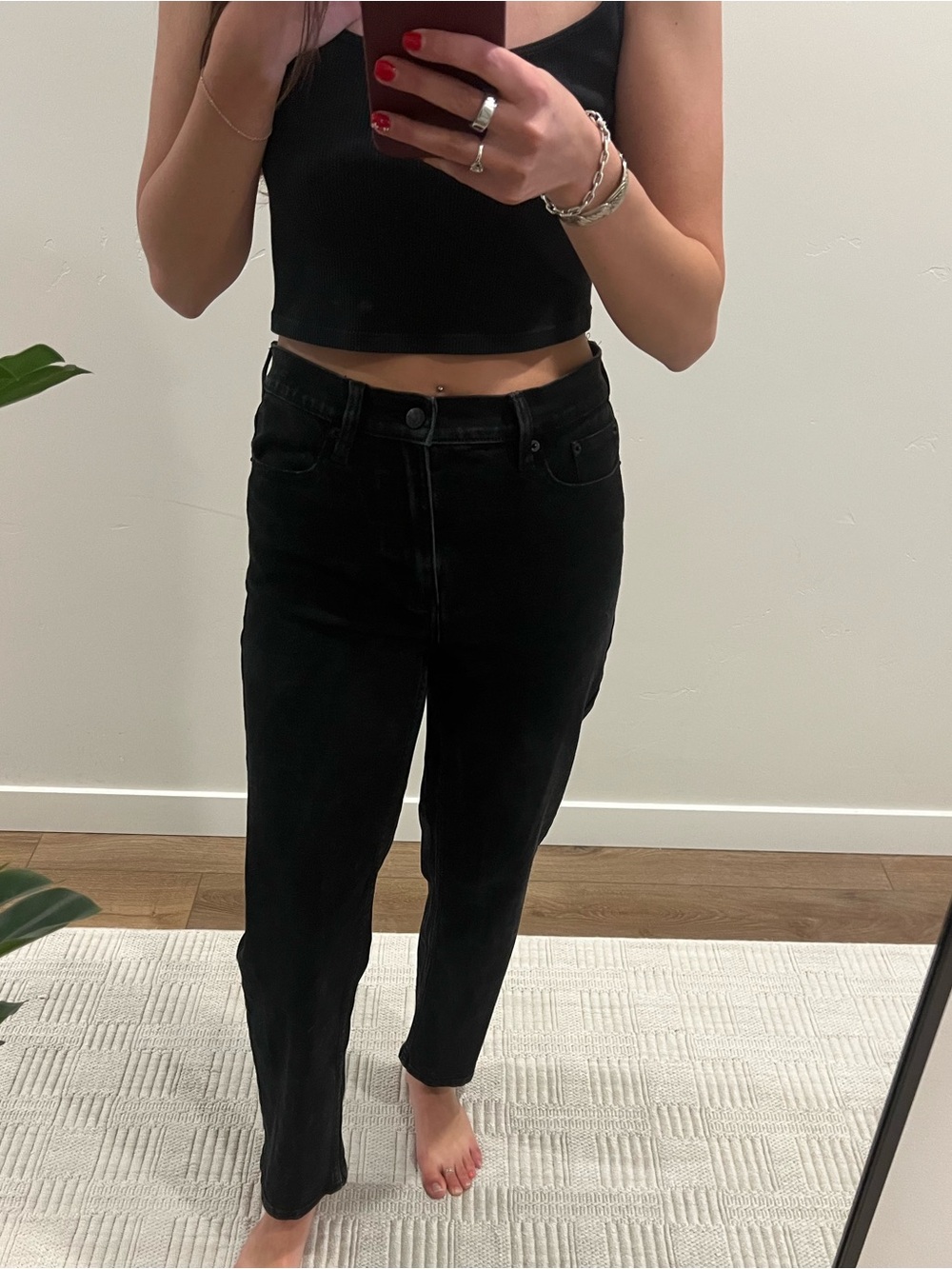 Calvin Klein Straight-Leg Black Jeans